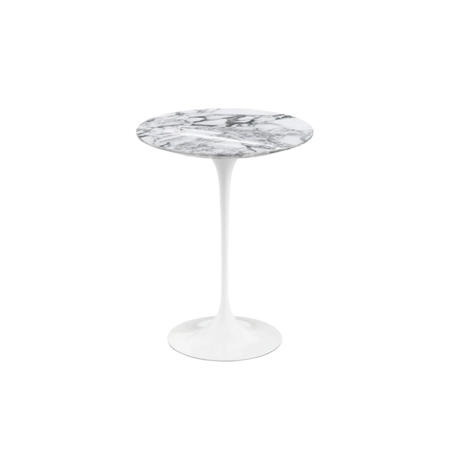 Knoll - Saarinen Round Table Småbord Ø 41 cm - Vit/Glansig Arabescato marmor - Sidobord - Eero Saarinen