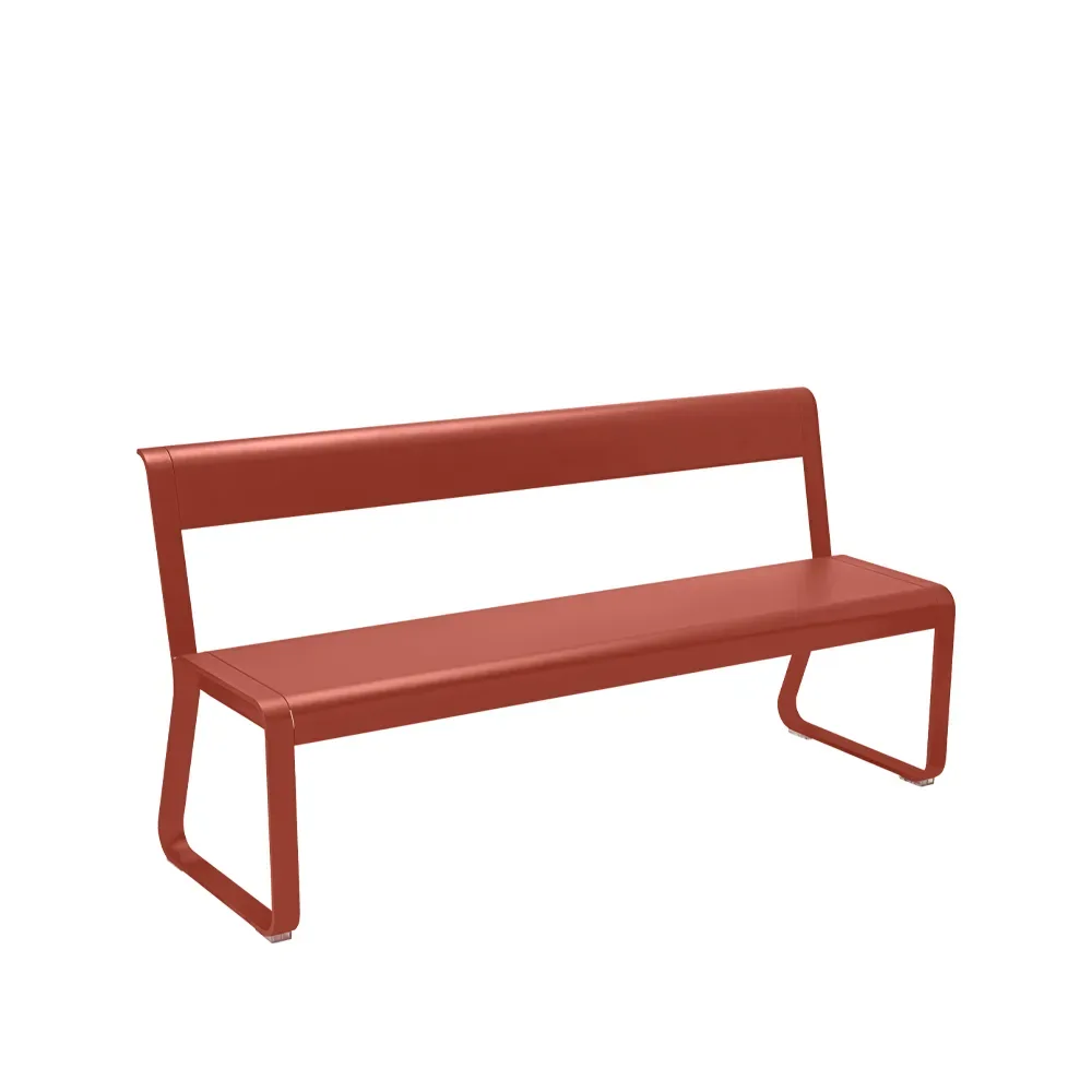 Fermob Bellevie bänk med ryggstöd Red ochre (röd)