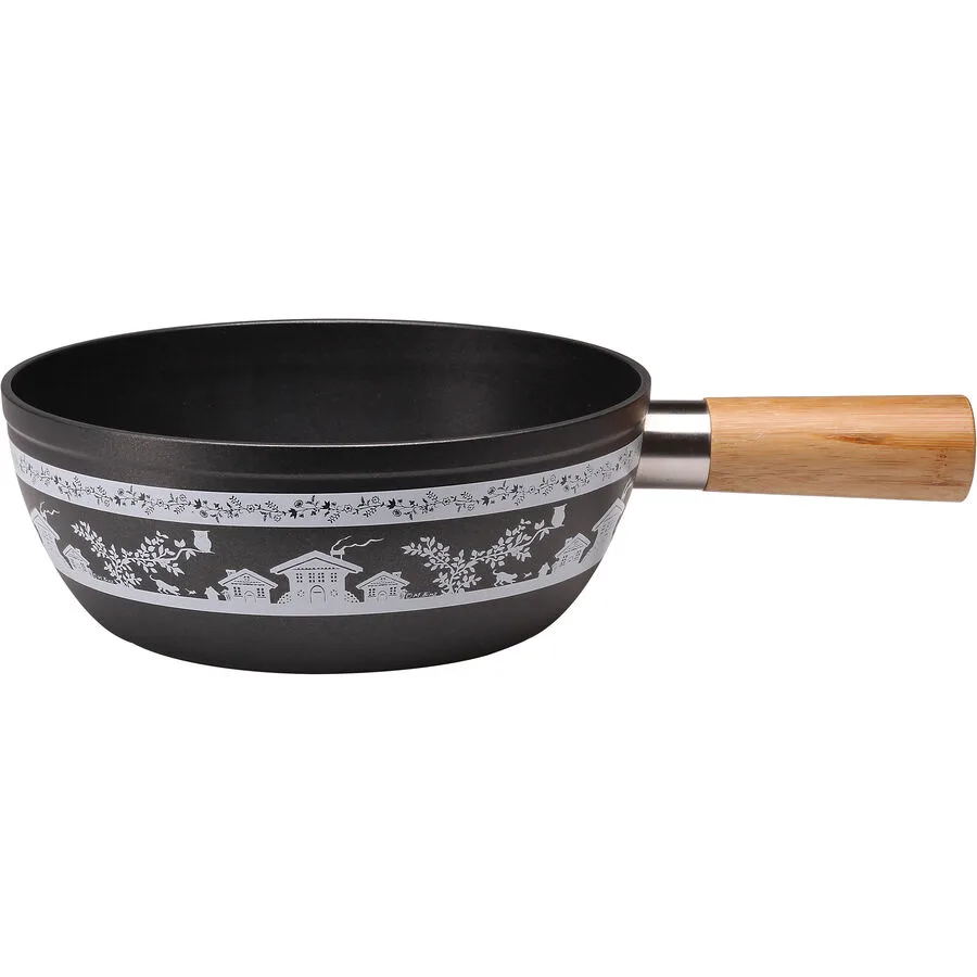 Gusseisen-Caquelon Traditional schwarz Aluguss D 22 cm