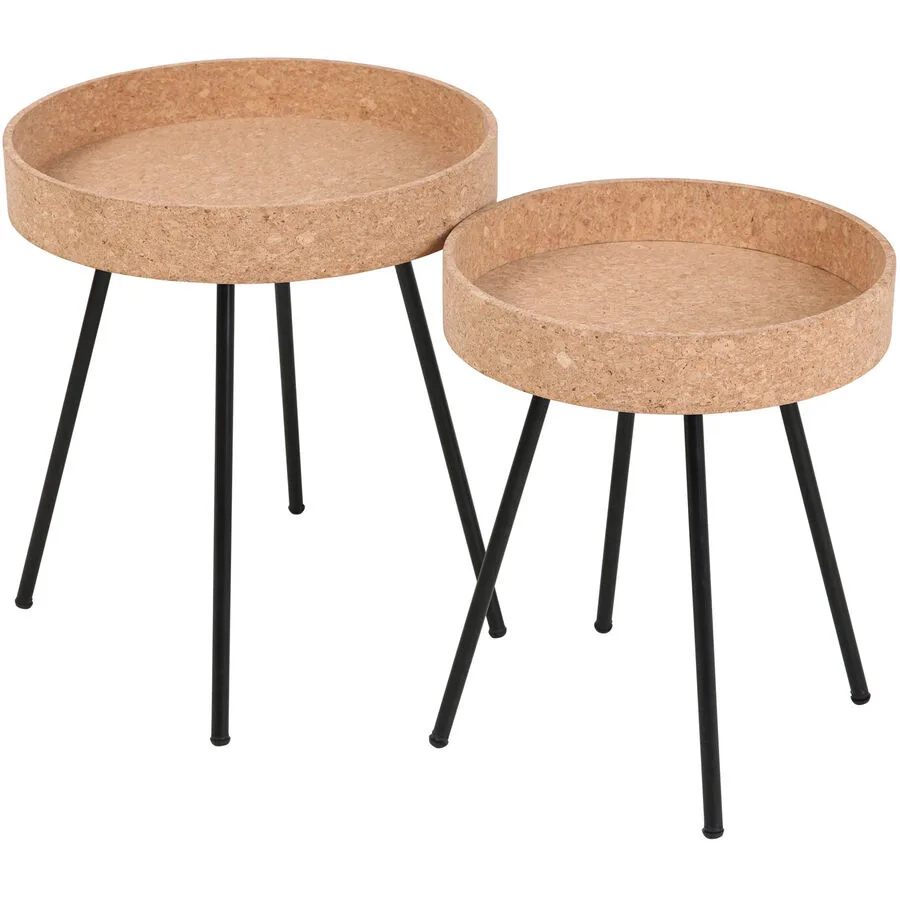 Beistelltisch Ruggero natur/schwarz MDF B 45 H 50 cm