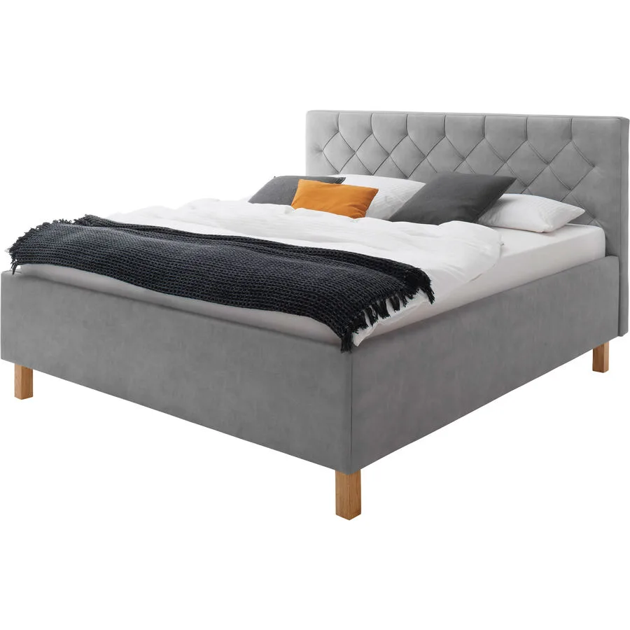 Bett Belial hellgrau Bezug Stoff 160 x 200 cm