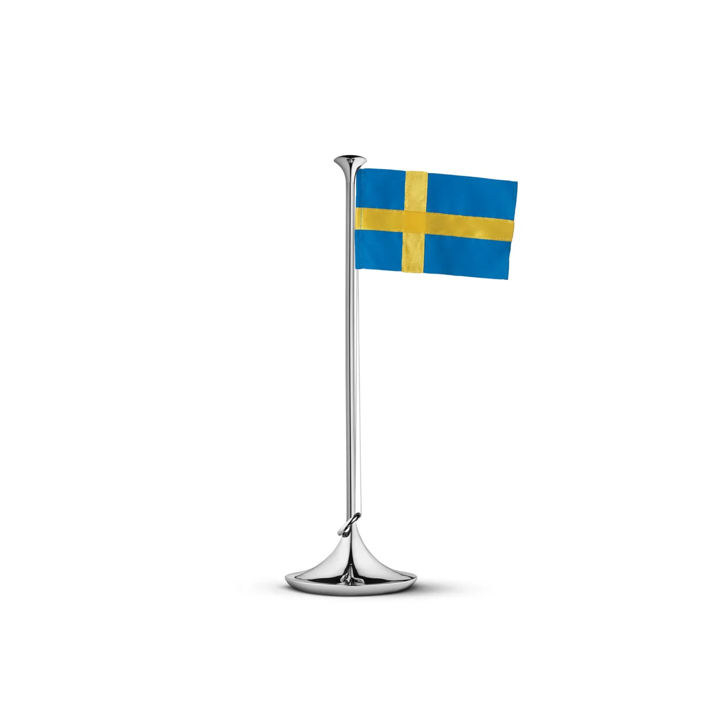 Georg Jensen - Georg Swedish Flag, Incl. Flagpole, Stainless Steel - Prydnadsföremål - Silver,Blå,Gul - Metall