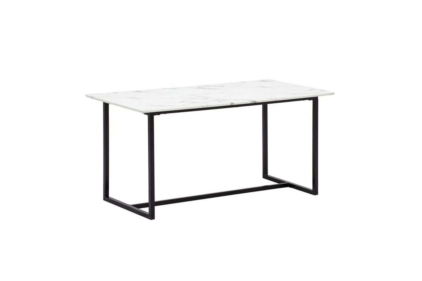 Matbord Wohnling Industriell loftstil, MDF med metallben med gyllene spets Marmor, Vit, 200x90 cm - Marmor, Vit, 200x90 cm