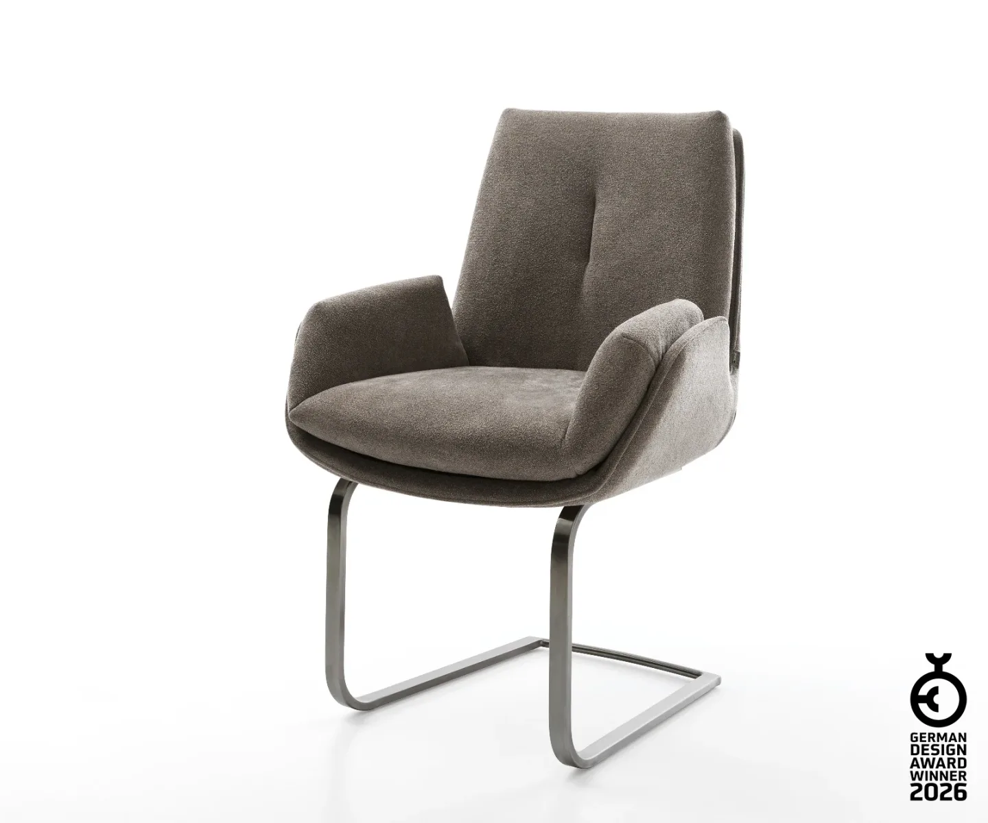 Freischwinger Clea-Flex Strukturstoff Soft Taupe Freischwinger flach Graphit
