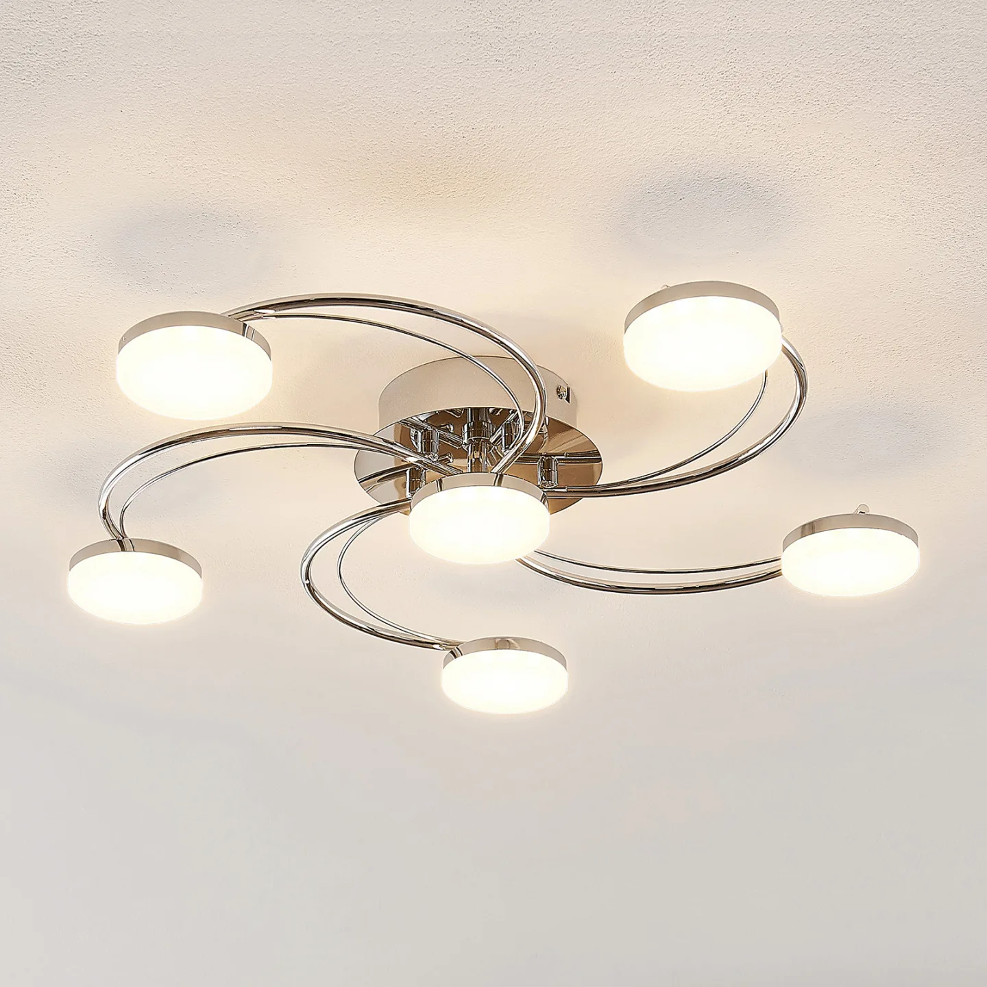 Rouven 6 LED Deckenleuchte Chrome - Lindby - Wohnzimmer - Modern - Metall