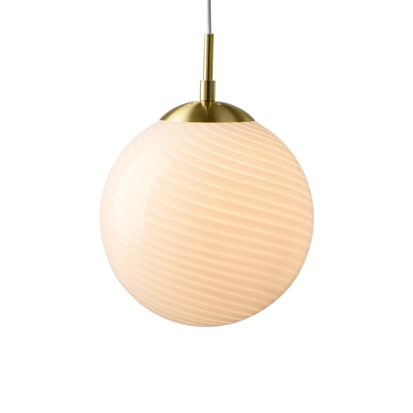 CANDY BALL hänglampa, opal/antikmässing, Ø 20 cm – Halo Design - Vardagsrum - Glas - Med en ljuskälla