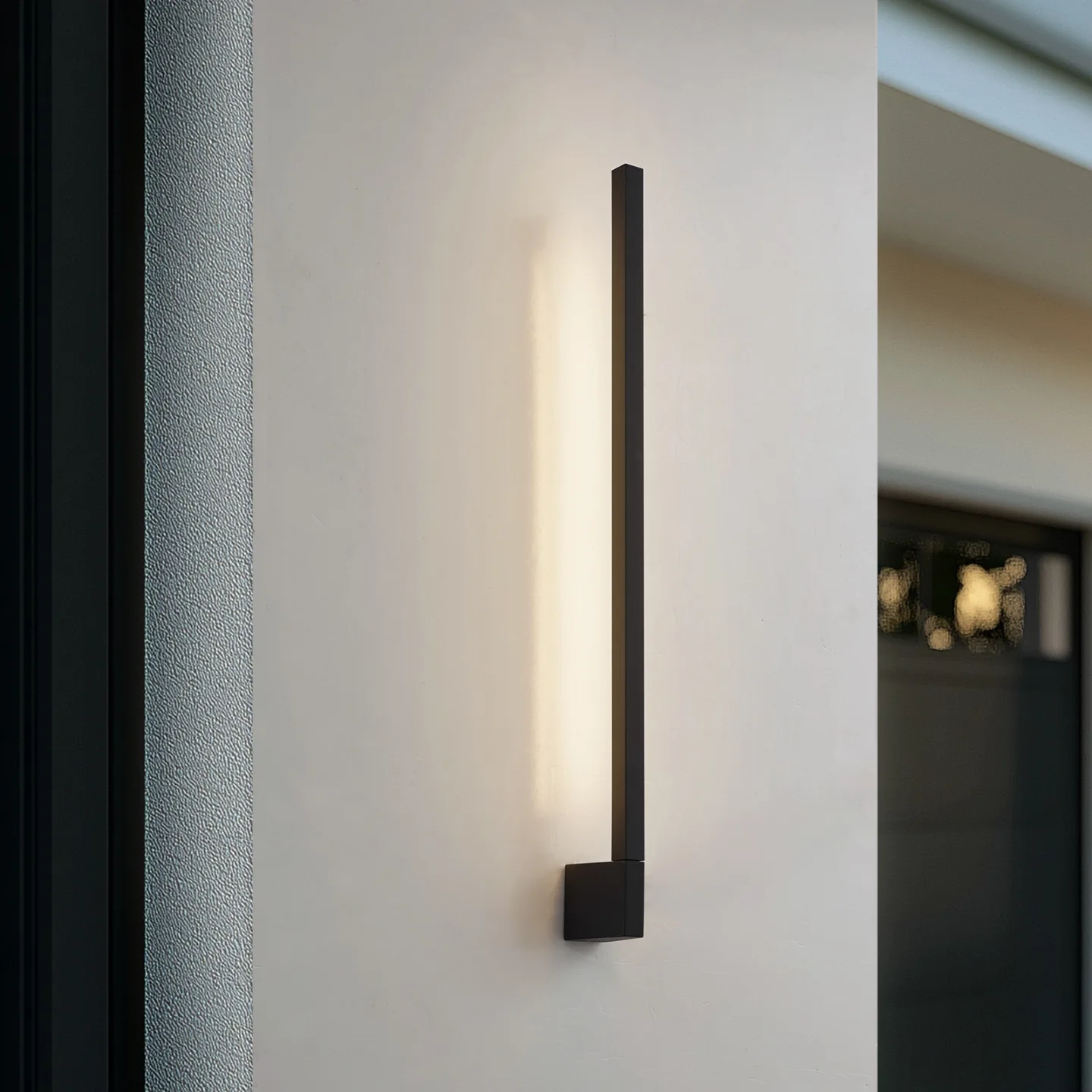 Neano LED-vägglampa, 80 cm, svart, metall, IP54 – Lindby - Balkong - Modern - Aluminium - Plafond