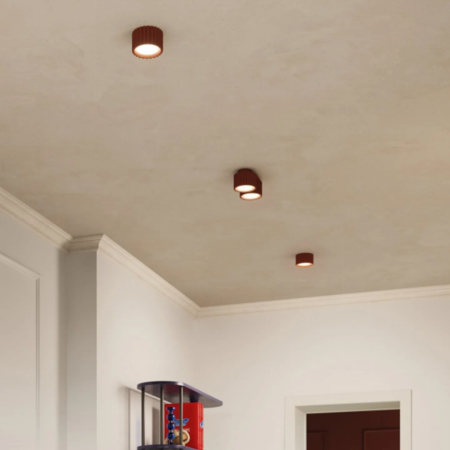 RIBLA taklampa, ockra, Ø 10 cm, metall, GX53 - SOLLUX SOLLUX LIGHTING - Vardagsrum - Aluminium - Med en ljuskälla