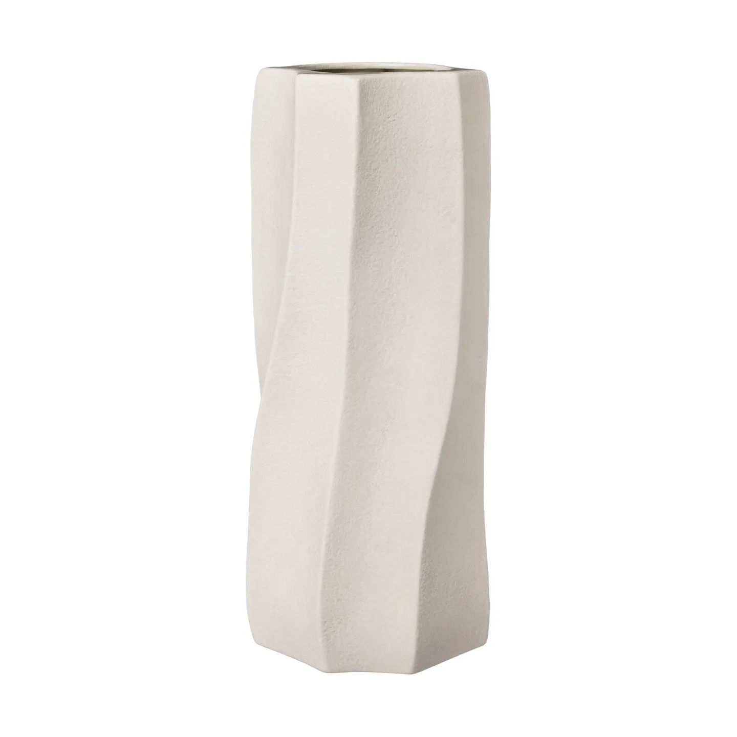 ERNST Ernst Vase Steingut Ø13x31 cm Naturweiß