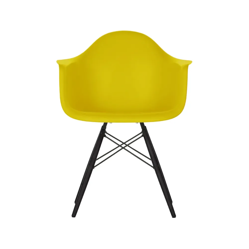 Vitra Eames Plastic Armchair RE DAW stol 34 mustard-black maple