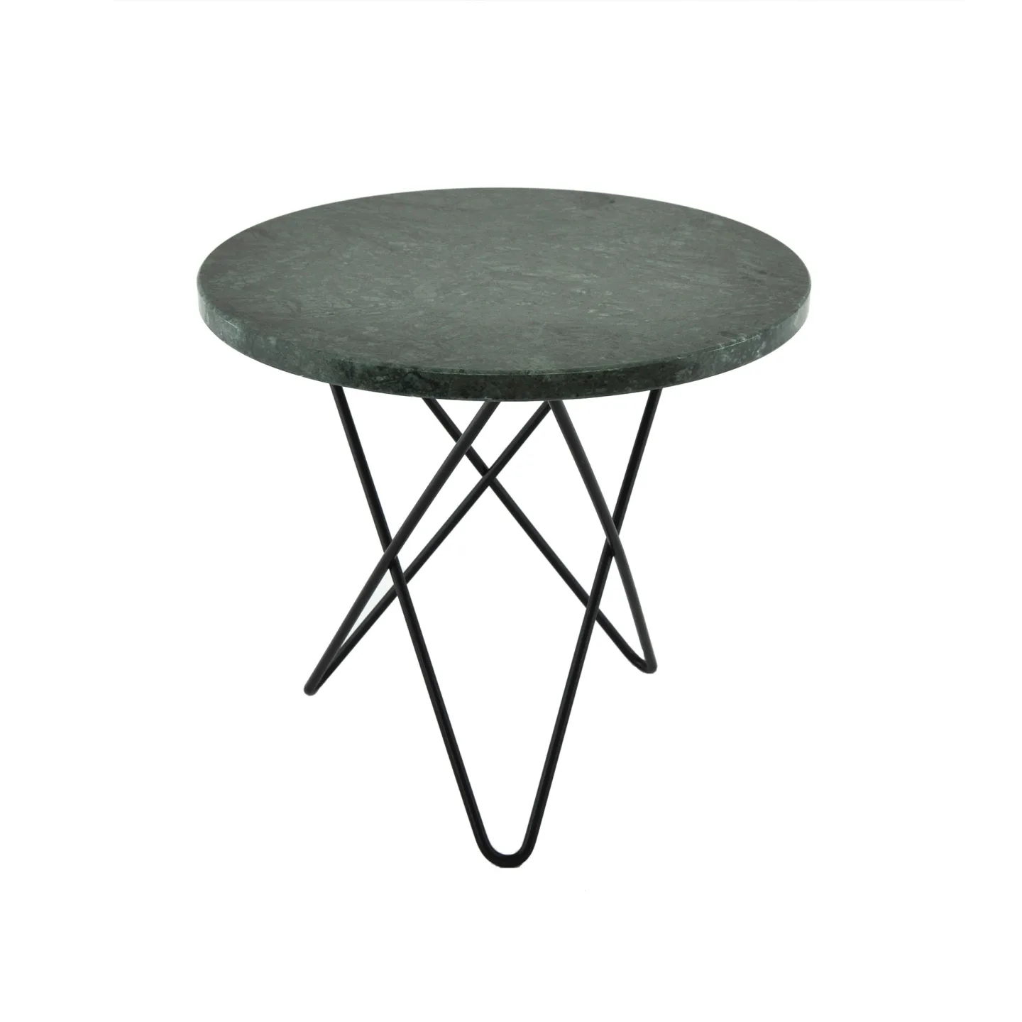 OX Denmarq - Mini O Table, Black Steel Frame, Top: Green Marble - Sidobord - Dennis Marquart - Grön - Metall/Sten