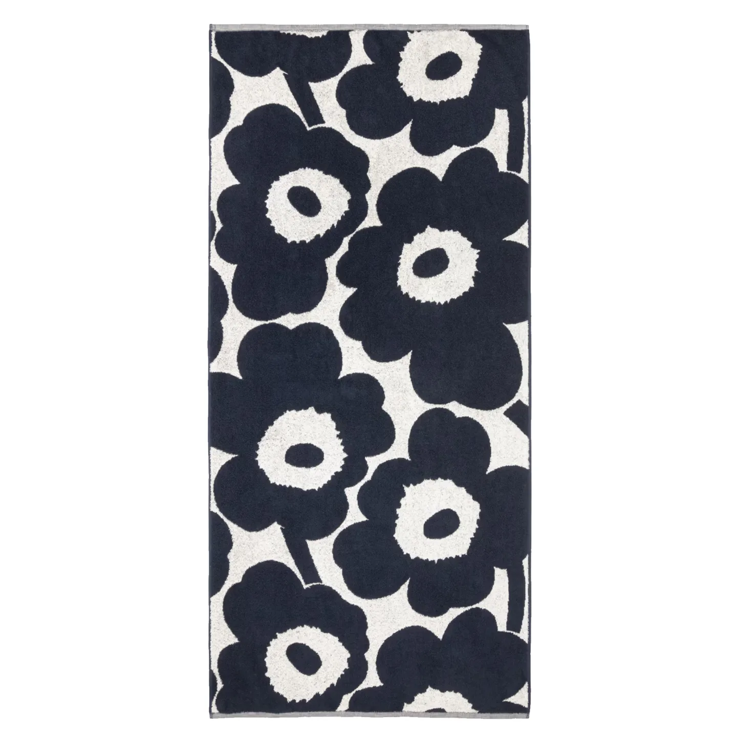 Marimekko - Unikko badhandduk 70x150 cm Off White Dark Blue - Handdukar och badlakan - Maija Isola
