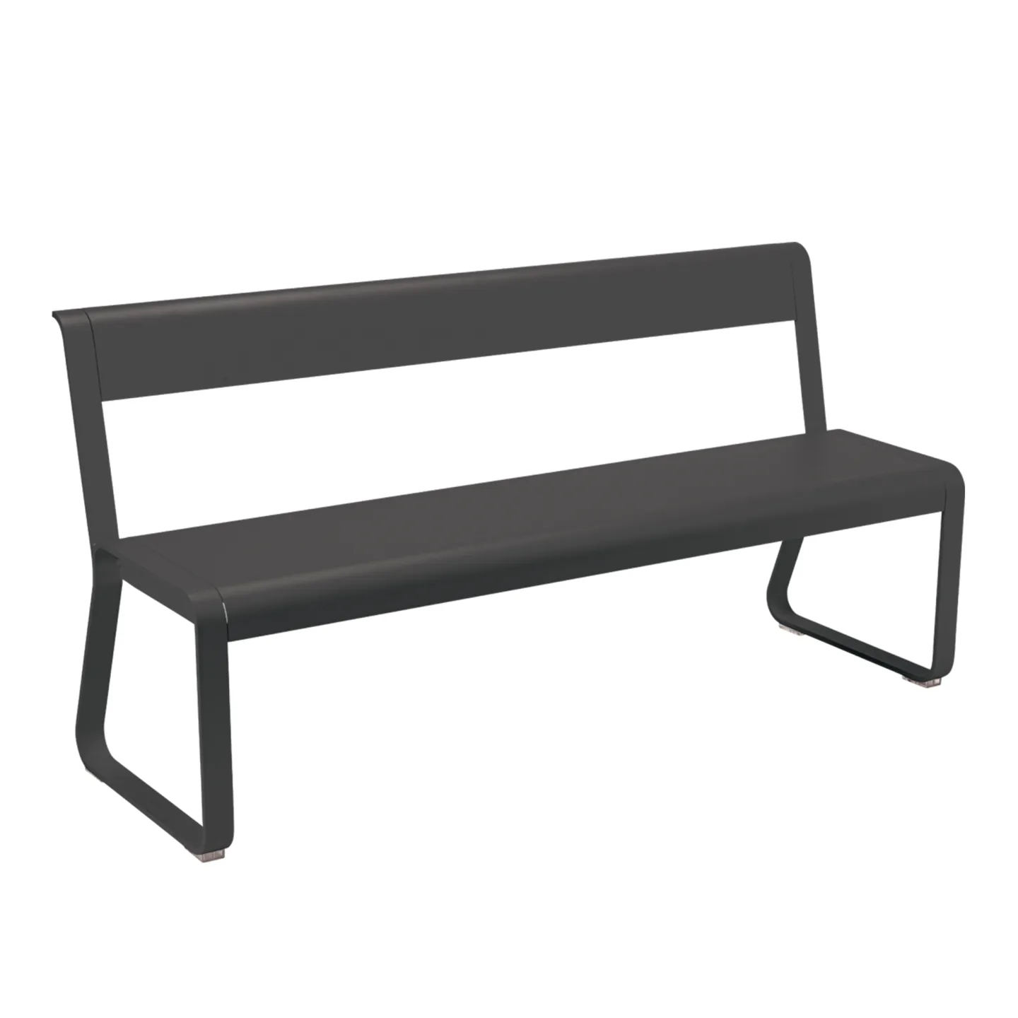Fermob - Bellevie Bench With Backrest Liquorice - Trädgårdsbänkar - Pagnon & Pelhaître - Svart - Metall