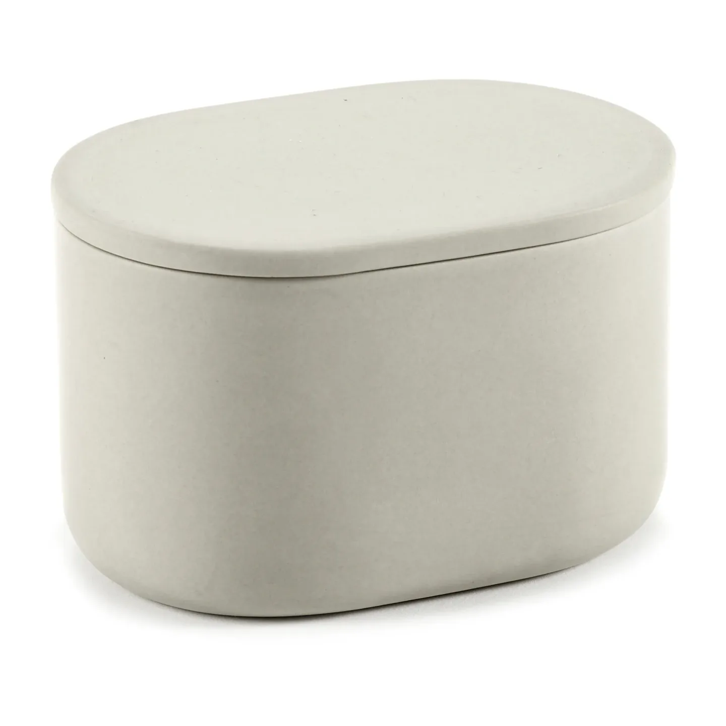 Serax Cose Aufbewahrungsdose oval mit Deckel hoch 6,5 x 10,2 cm Beige