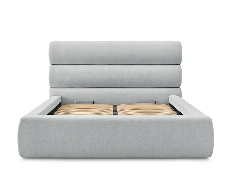 Kastenbett BOBOCHIC JAGNA 160x200cm stoff hellgrau