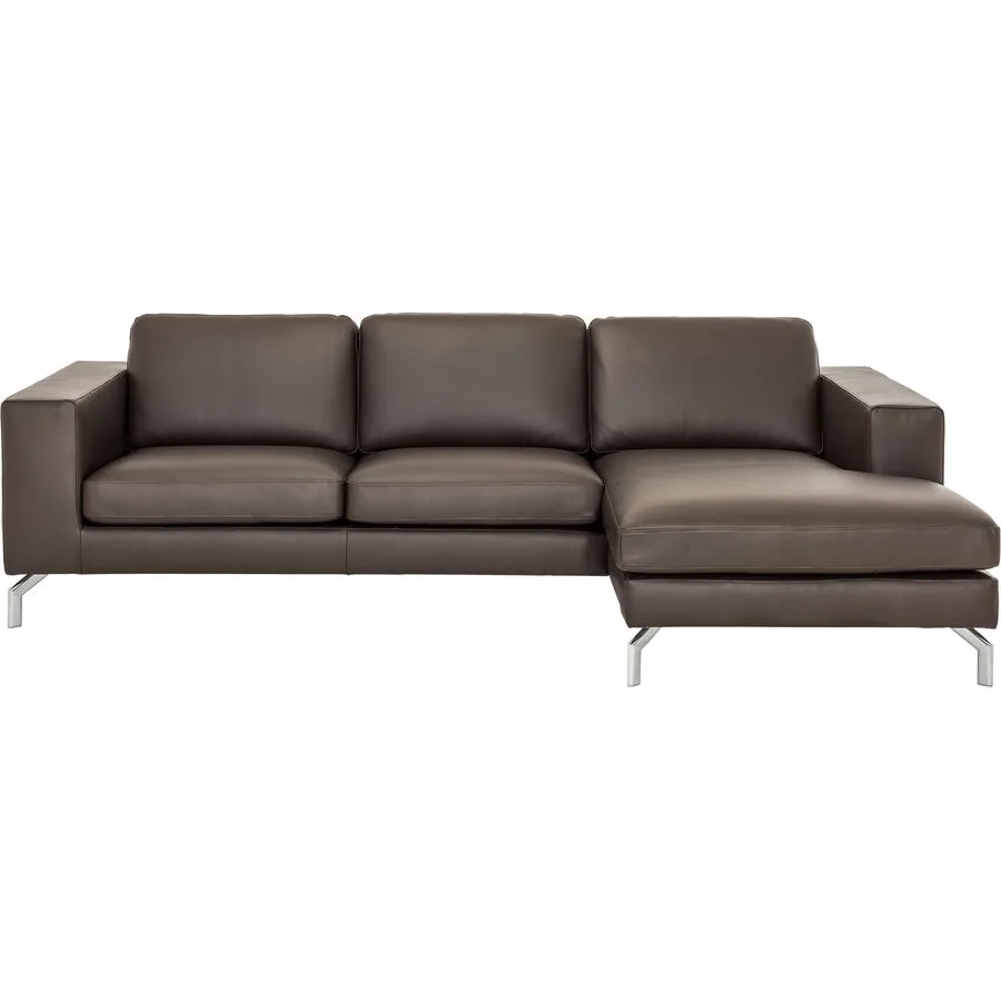 Ecksofa Domino Braun Leder 250 cm 150 cm
