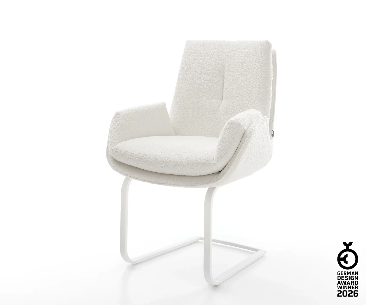Freischwinger Clea-Flex Bouclé Creme-Weiß Freischwinger flach Weiß