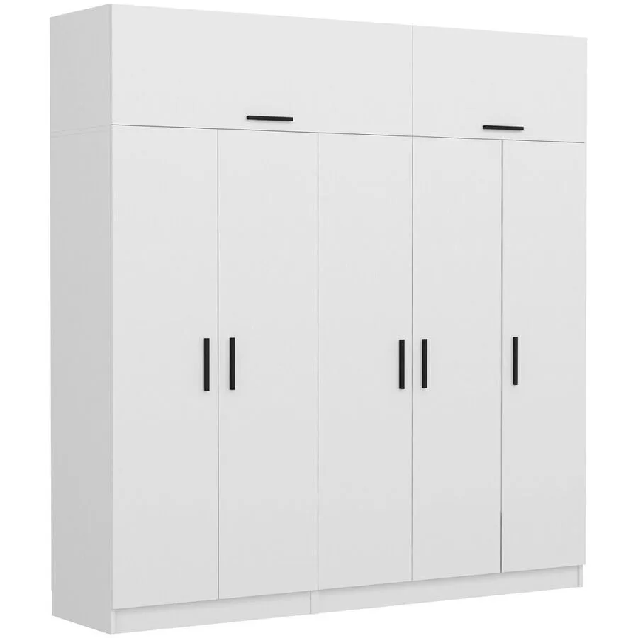 Kleiderschrank Uyumak weiss Melamin B 225 cm