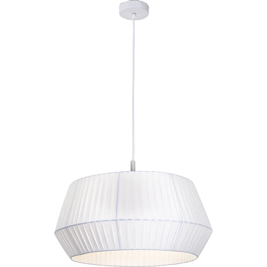 Pendellampe Nasau Weiss Metall/Stoff 50 cm 126 cm