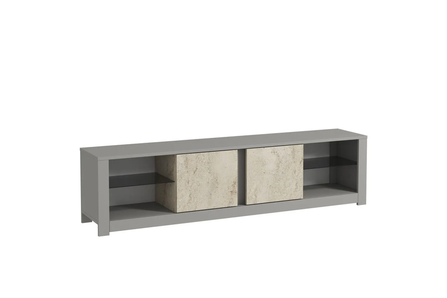 Griselda Tv-bänk 180 cm - Grå/Travertin
