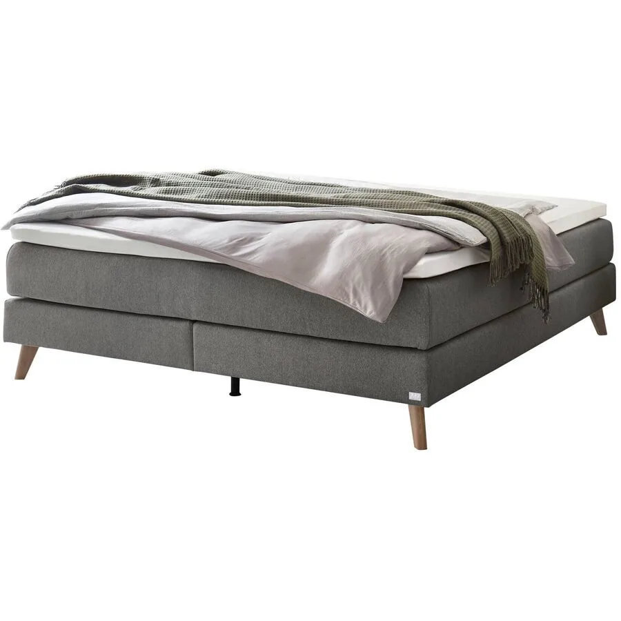 Hasena Boxspringbett Beatriz grey Stoff 180 x 200 cm