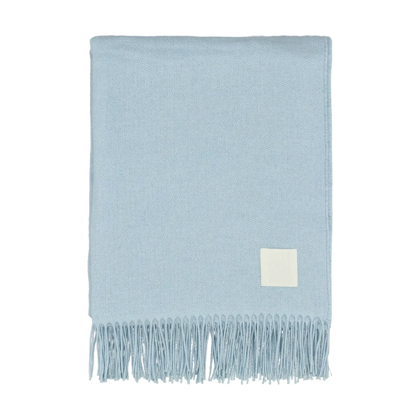 Scandi Living Loom bomullspläd 125x170 cm Sky blue