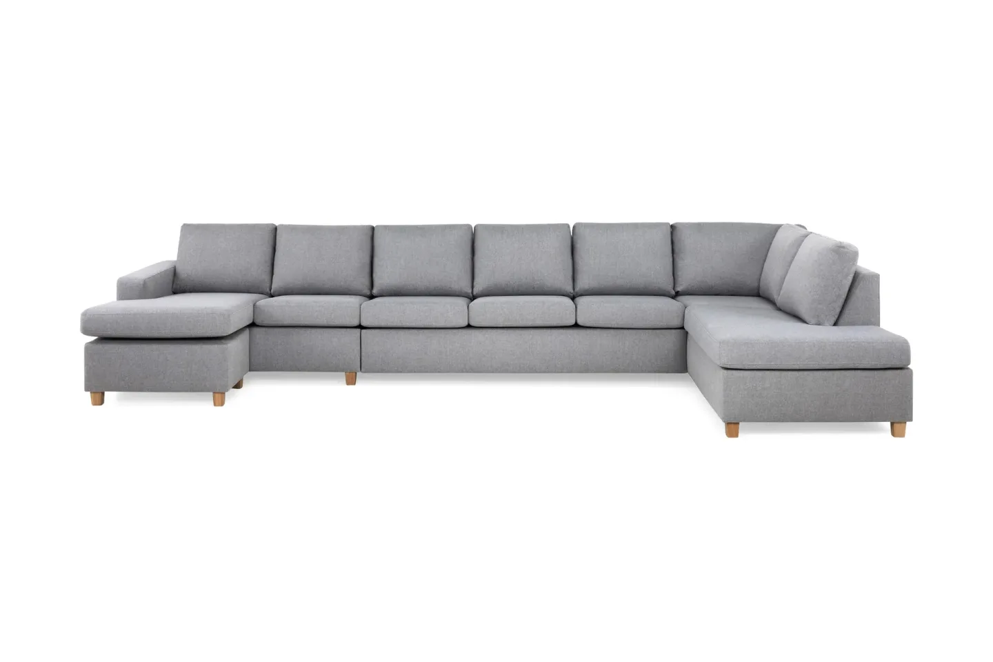 Crazy 6-sits Högervänd U-formad XX-Large Soffa med Divan och Schäslong i Tyg - Grå