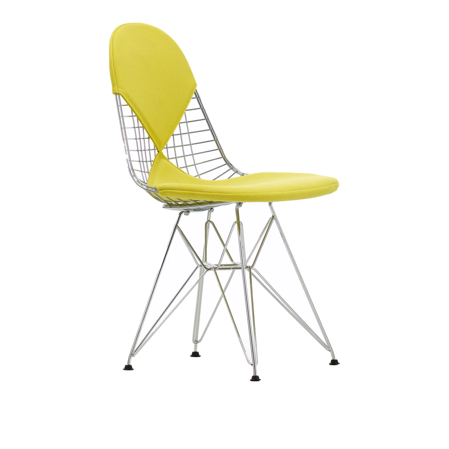 Vitra - Wire Chair DKR-2, Pulverlackerat - Basic Dark, Tyg: Kat. F60 - Hopsak - 75 - Matstolar - Charles & Ray Eames - Blå - Metall