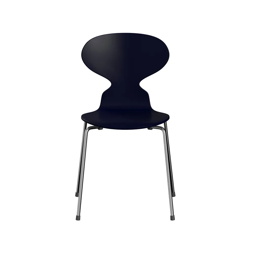 Fritz Hansen Myran 3101 stol midnight blue, lackad, kromat stålstativ