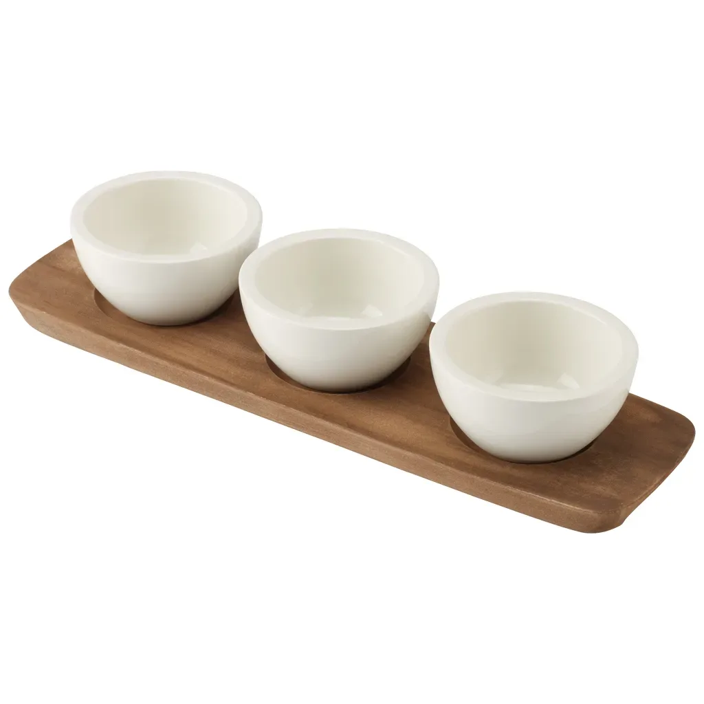 Villeroy & Boch Artesano Original Dippschale mit Untersetzer Weiß-akazie