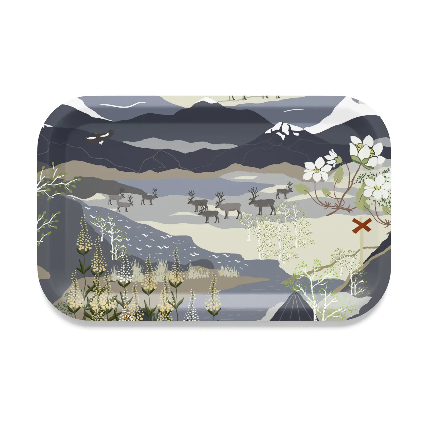 Arvidssons Textil Fjällvandring Tablett 21 x 33cm Blau