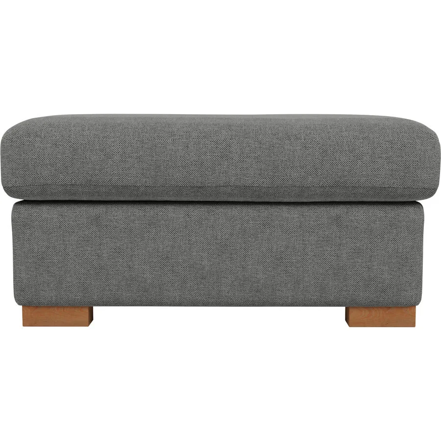 Hocker Malia Grau, Natur Polyester/Polypropylen Stoff, Nussbaum B 92 H 47 cm