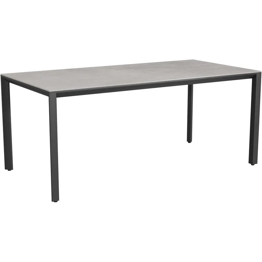 Gartentisch Tropea Schwarz matt / Kreta Mineralkeramik/Stahl pulverbeschichtet B 180 T 90 cm - Möbel Konfigurator: Traummöbel individuell