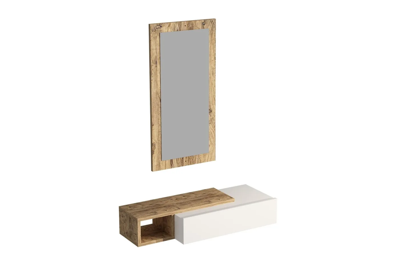 Vien Sidobord 82 cm - Brun/Vit