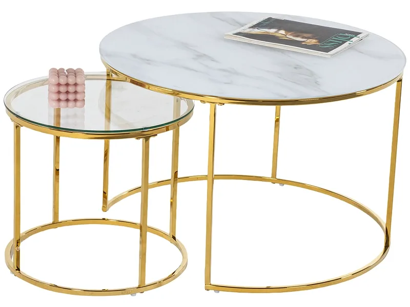 Set für Couchtische KALILA 70x70x45cm weiss