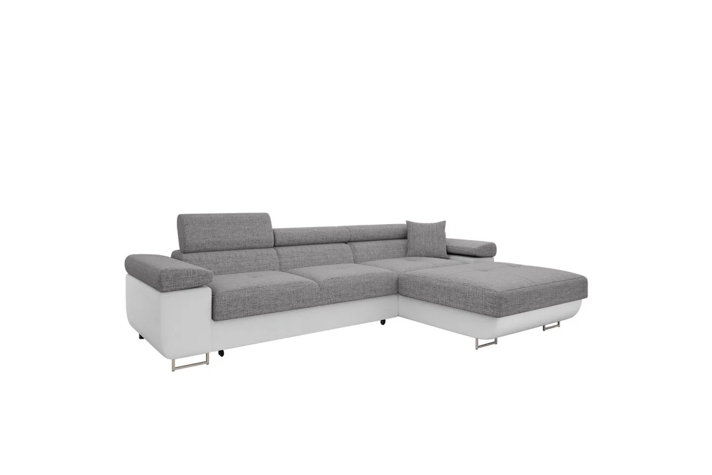 Gabina Soffa med Divan 3-sits - Grå/Vit