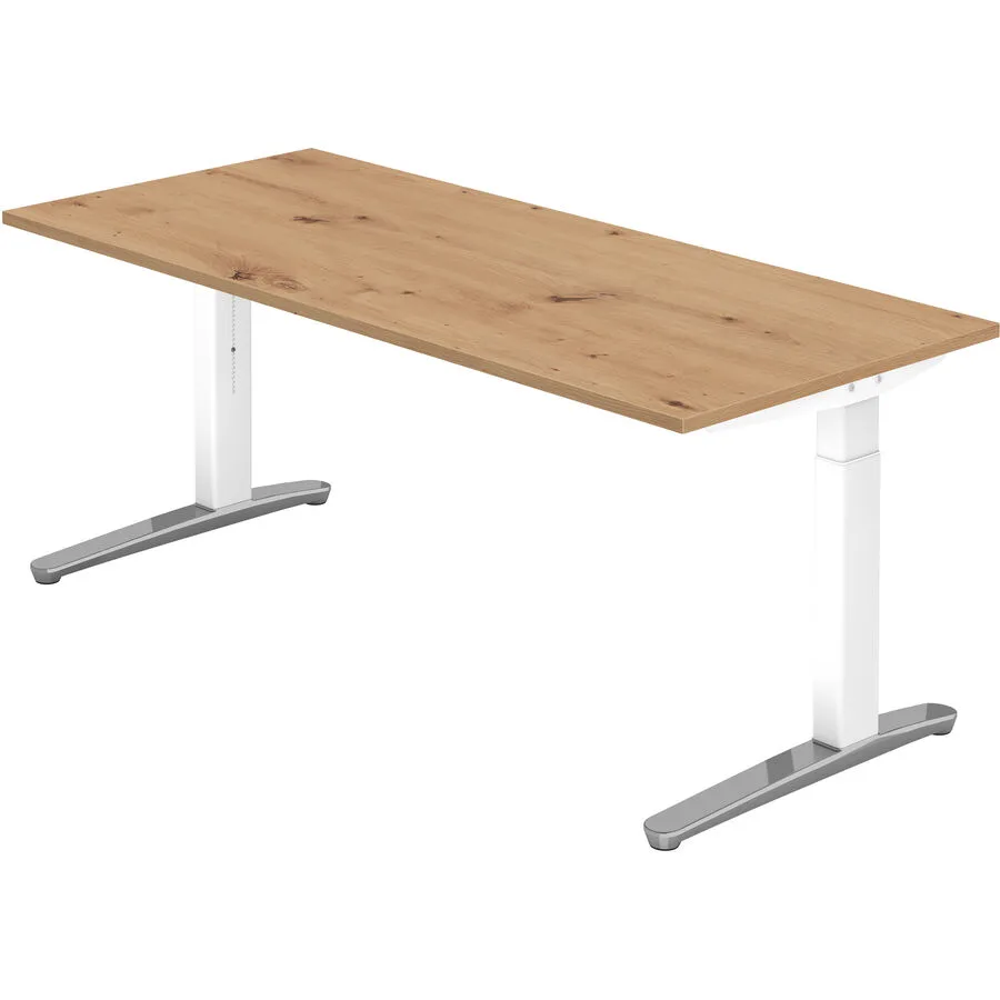 Schreibtisch Office Asteiche Holzwerkstoff Höhenverstellbar B 180 T 80 cm