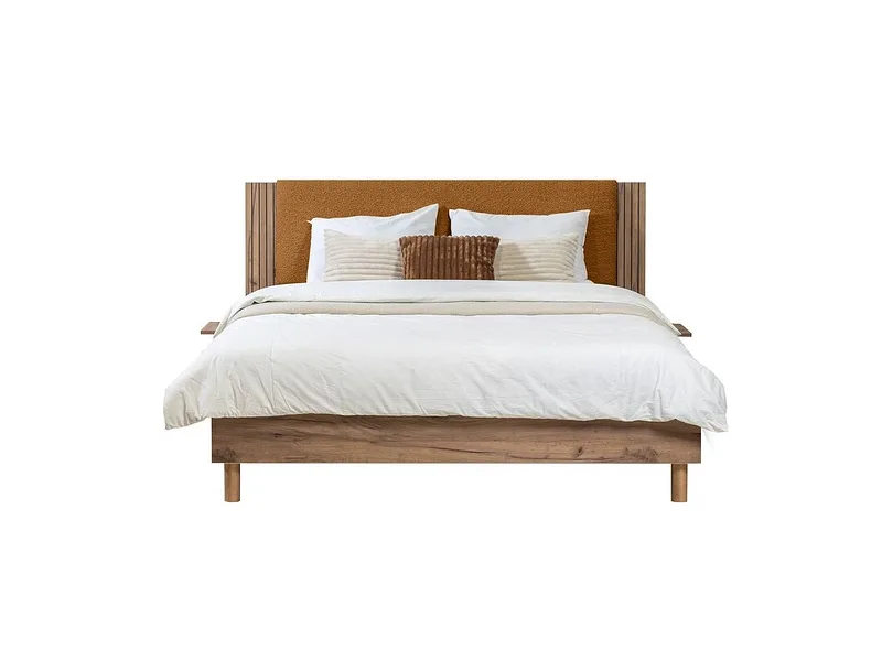 Bett BOBOCHIC LIOR 160x200cm stoff gelb