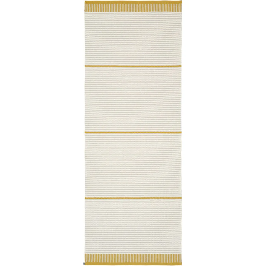 HORREDSMATTAN Teppich Solvik senfgelb Streifen Wolle/Polyester 75 x 150 cm