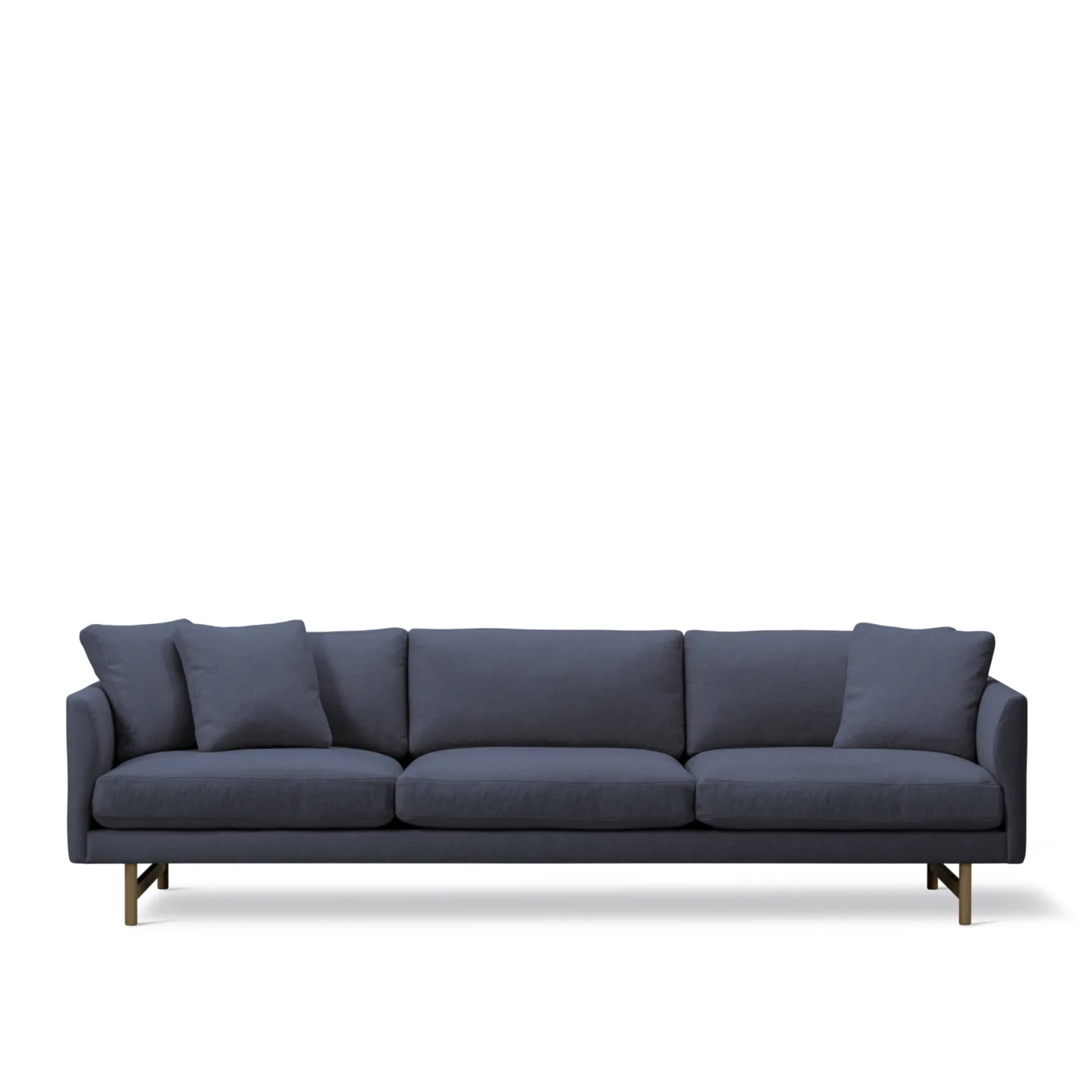 Fredericia Furniture - Calmo 3 Seater 80 Wood Base, Fabric 3 - Sunniva 783, Smoked oak - Soffor - Hugo Passos - Blå