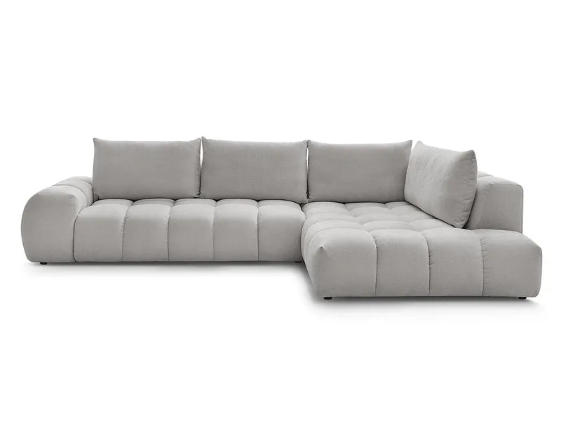 Ecksofa BOBOCHIC EVEREST Stoff mit Textur hellgrau