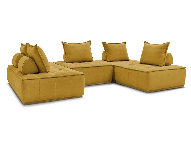 Wohnlandschaft BOBOCHIC ELISA Stoff mit Textur gelb
