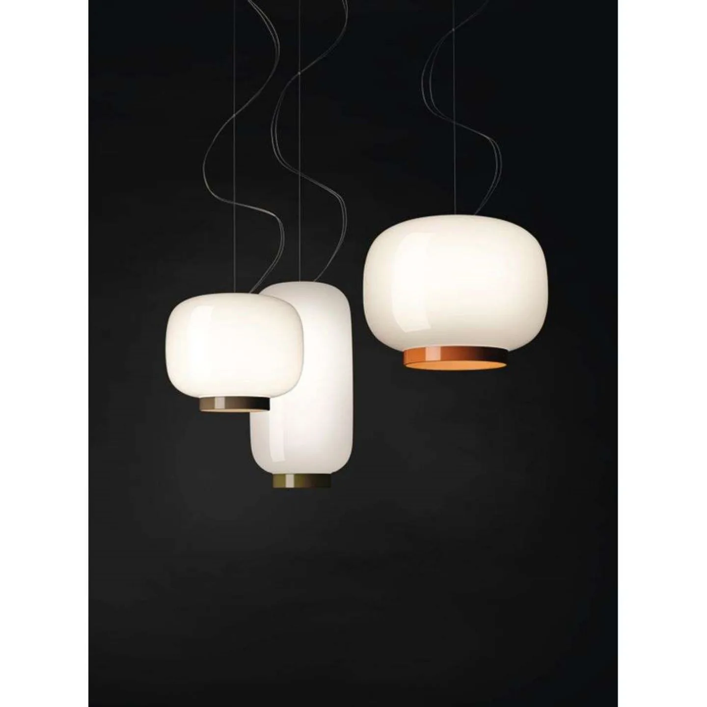 Chouchin 3 Reverse LED-Pendelleuchte, weiß/grau - Foscarini - Glas