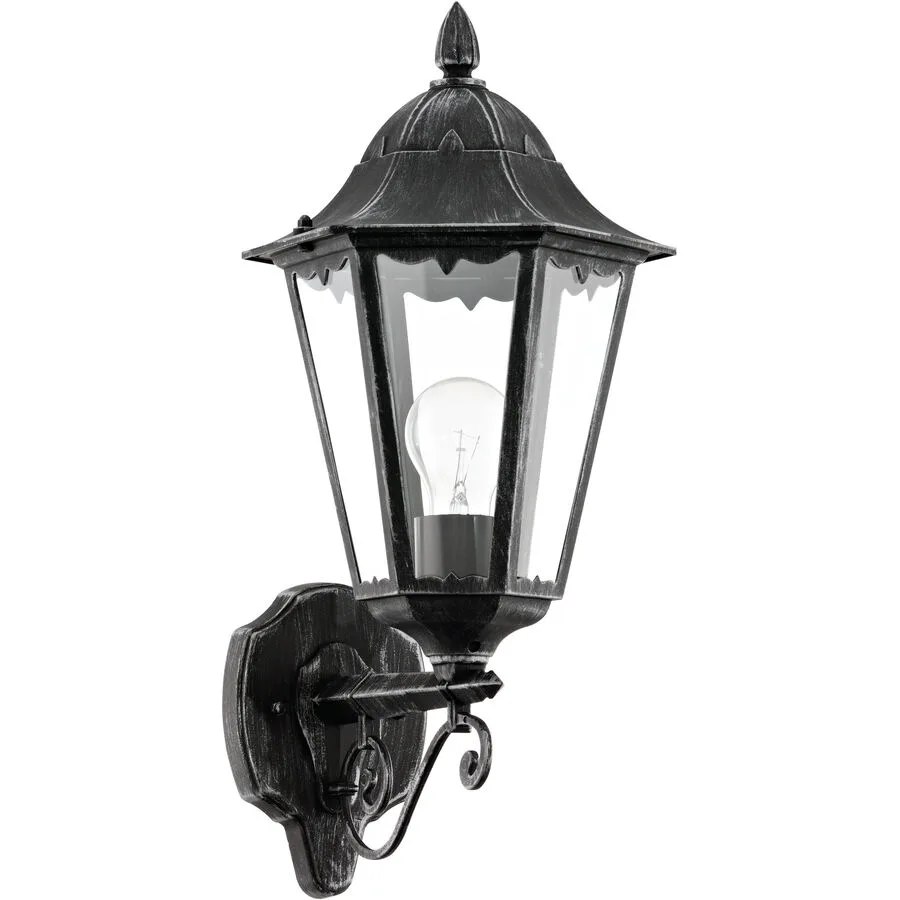 Eglo Wandlampe aussen Navedo Schwarz/Silber Aluminium 47.5 cm - Material: Aluguss
