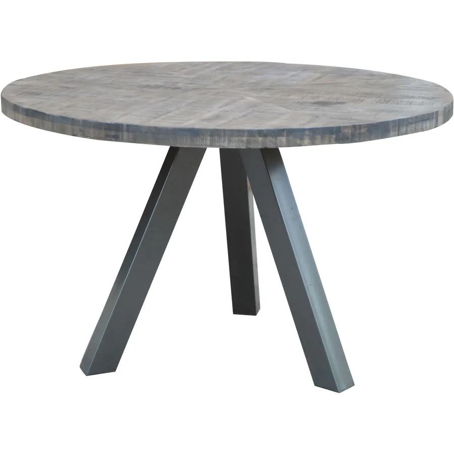 Esstisch Feli Grau Holz 120 cm - Material: Mango