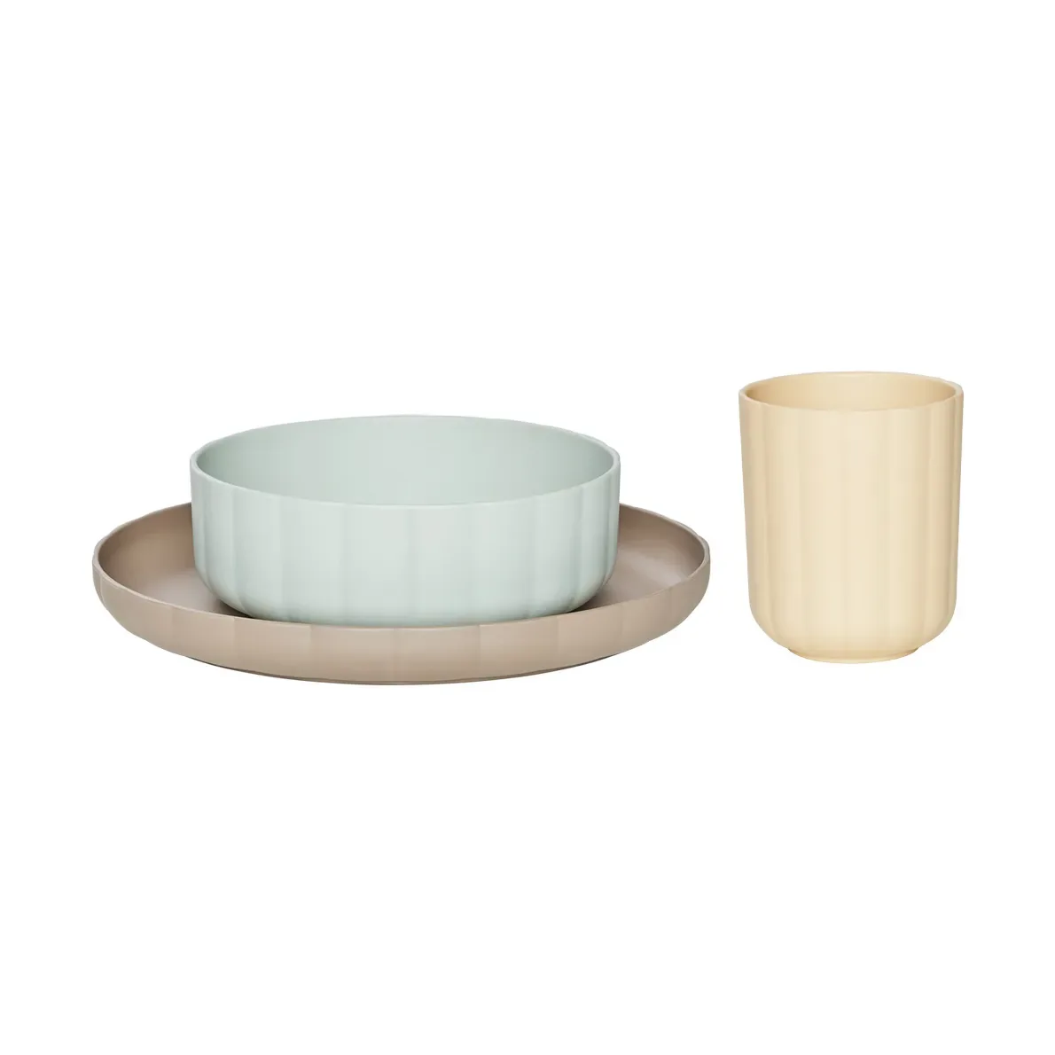 OYOY Pullo Servisset 3-teilig Pale Mint-vanilla-taupe