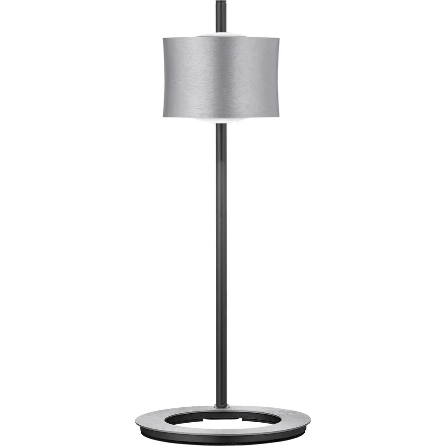 Designer-Tischlampe Bankamp Impulse Nickel matt dimmbar D 18 cm H 44 cm - Farbe: silber - LED - Lichtfarbe: Extra warmweiss - Material: