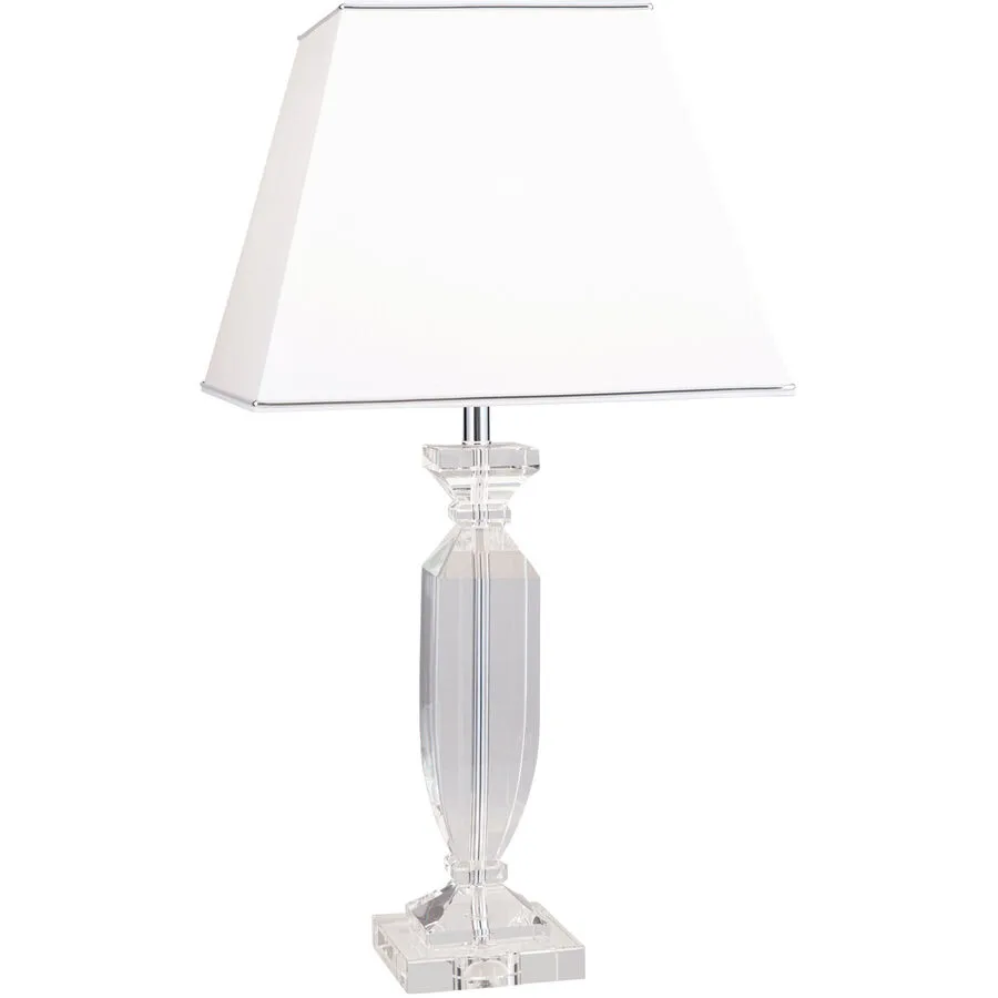 Briamond Tischlampe Pokal Grau Stahl/Kristall 36 cm 70 cm - Farbe: Chrom/klar