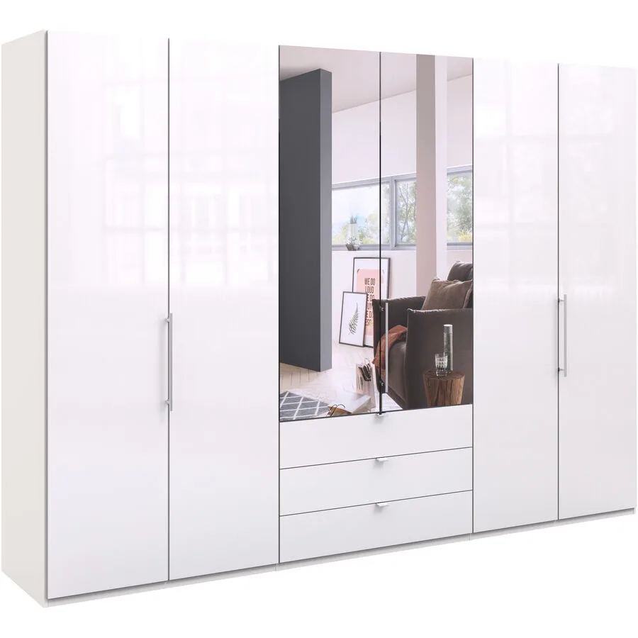 Kleiderschrank Folt weiss Holzwerkstoff B 300 cm