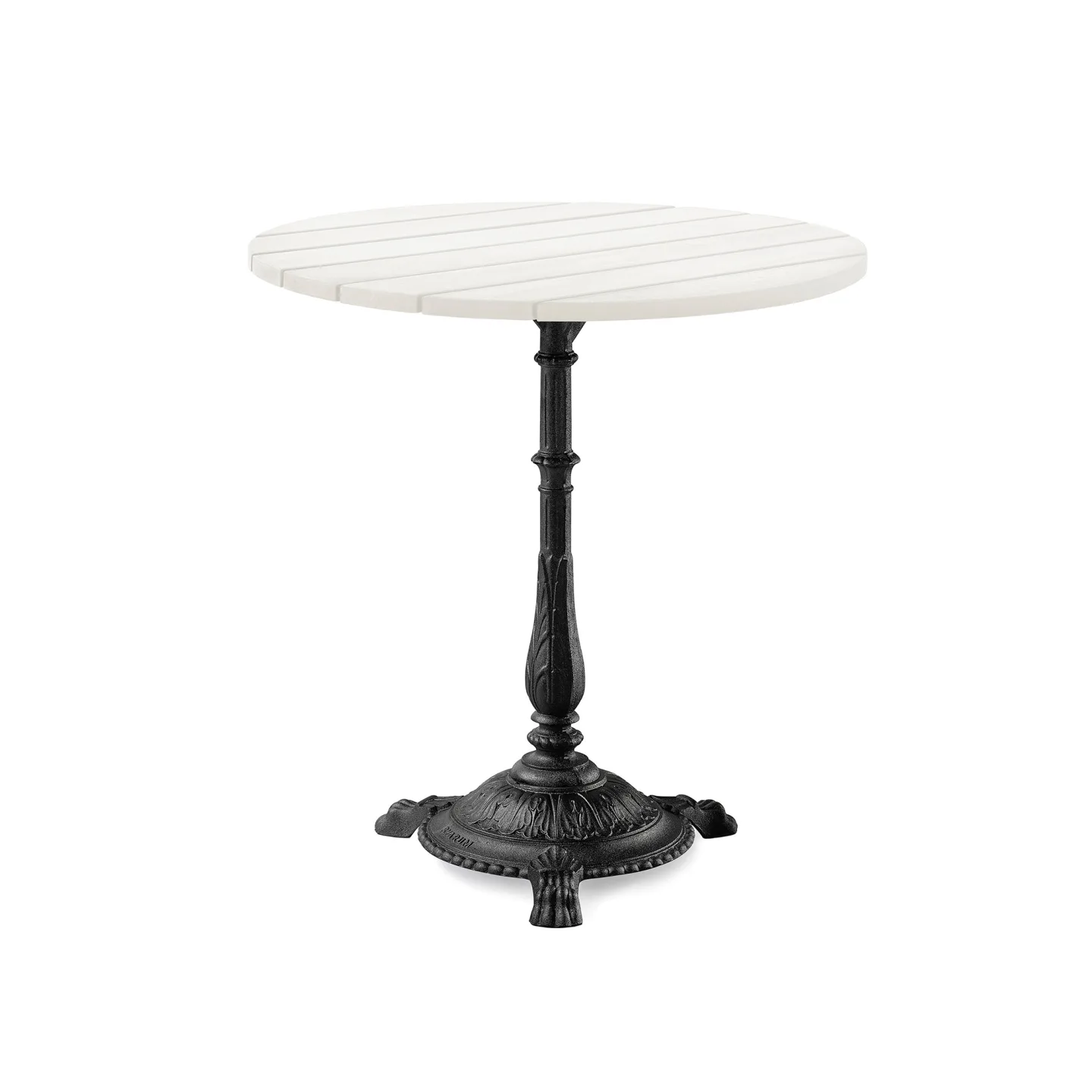 Byarums Bruk - Bord Classic Café Ø70cm 3-tass – Vitlackerad Furu/Svartlackerad Aluminium - Matbord utomhus - Svart - Metall/Trä